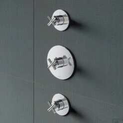 Douchethermostaat Hotbath Chap Inbouw 2 Stopkranen Kruisgreep Chroom (excl. Inbouwdeel)