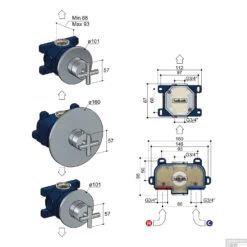 Douchethermostaat Hotbath Chap Inbouw 2 Stopkranen Kruisgreep Chroom (excl. Inbouwdeel) 5 Douchethermostaat Hotbath Chap Inbouw 2 Stopkranen Kruisgreep Chroom (excl. Inbouwdeel) -ALLIBERT Winkel c007cr douchethermostaat hotbath chap inbouw 2 stopkranen kruisgreep chroom tech 1