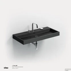 Wastafel Clou Wash Me 90x42x8 Cm Keramiek Mat Zwart