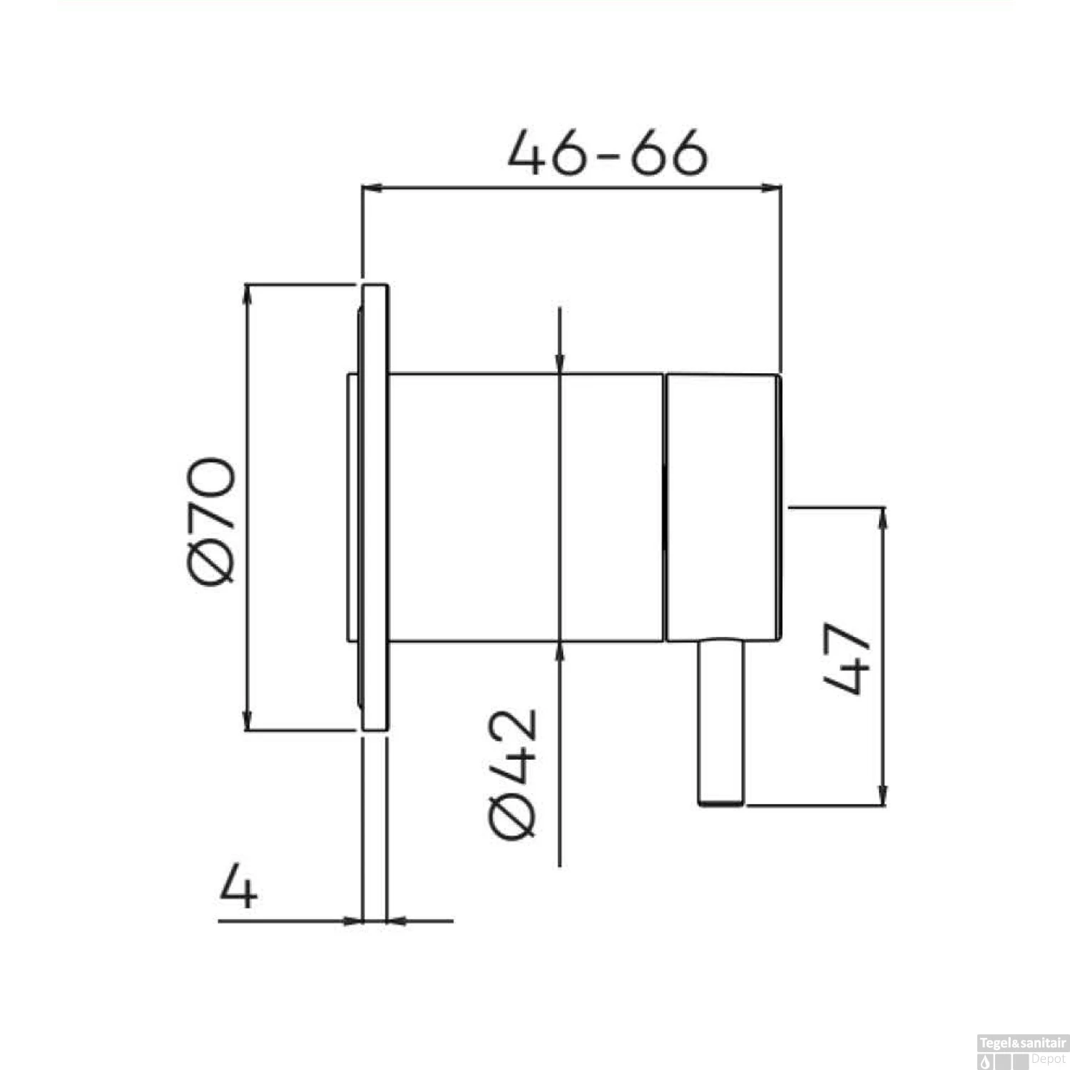 Inbouw 2-weg Omstel Lagoo Garda Hendel Geborsteld Koper 2 Inbouw 2-weg Omstel Lagoo Garda Hendel Geborsteld Koper - Afbeelding 2