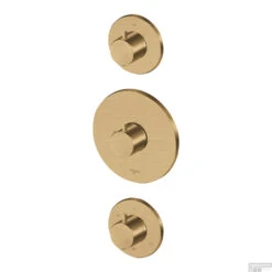 Inbouw Thermostaat Lagoo Garda Met 3-weg Omstel En Stopkraan Geborsteld Goud