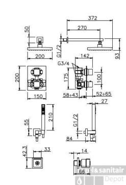 Huber Ego Inbouw Doucheset Met Thermostaatkraan Chroom 923.EG01H.CR