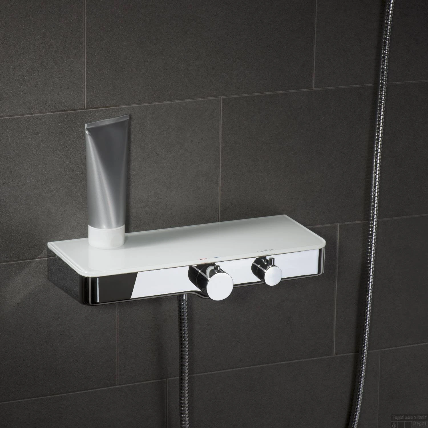 Thermostatische Douchekraan Schutte Ocean Met Planchet Chroom Wit 2 Thermostatische Douchekraan Schutte Ocean Met Planchet Chroom Wit - Afbeelding 2