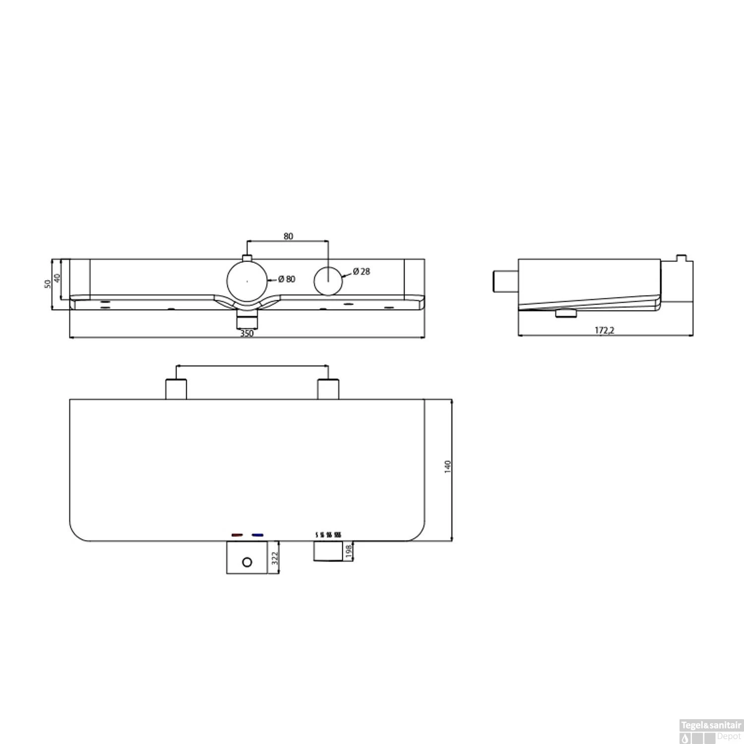 Thermostatische Douchekraan Schutte Ocean Met Planchet Chroom Wit 3 Thermostatische Douchekraan Schutte Ocean Met Planchet Chroom Wit - Afbeelding 3