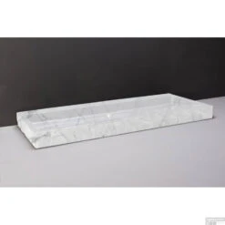 Wastafel Forzalaqua Palermo Carrara Gepolijst & Gekapt 120,5x51,5x9 Cm 2 Kraangaten