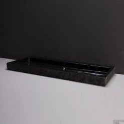 Wastafel Forzalaqua Palermo Graniet Gepolijst Gekapt Met Kraangat Zwart 120,5x51,5x9 Cm